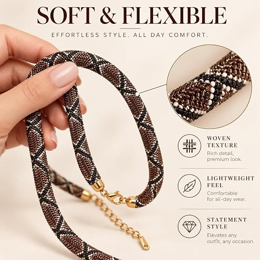 Flexible woven texture and lobster clasp